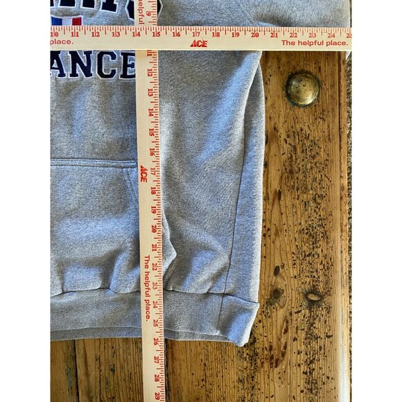 Paris France Gray Hooded Sweatshirt L‎ Front Graphic Pullover Soft Cotton Blend - Picture 6 of 6